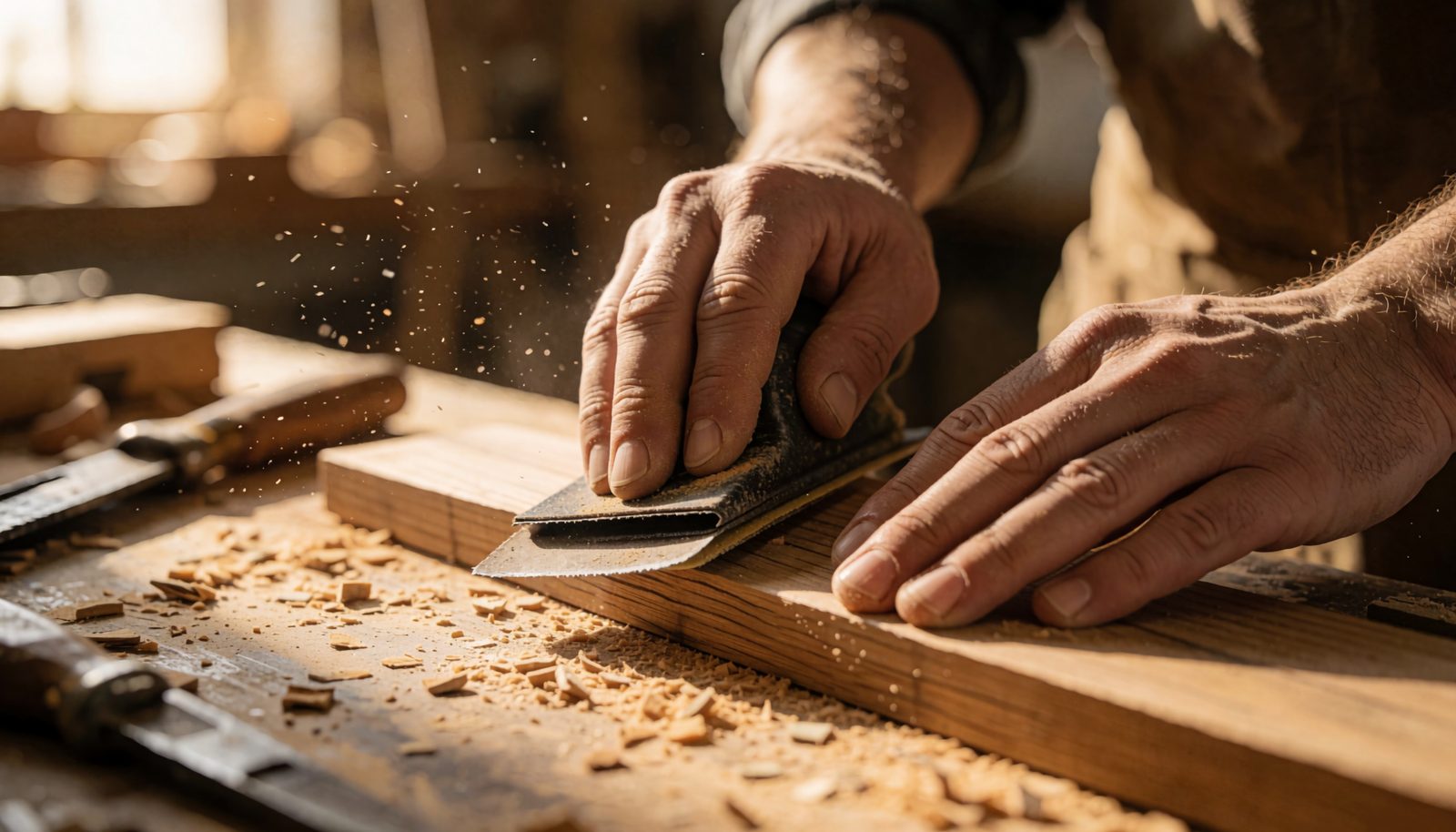 A woodworking workshop
